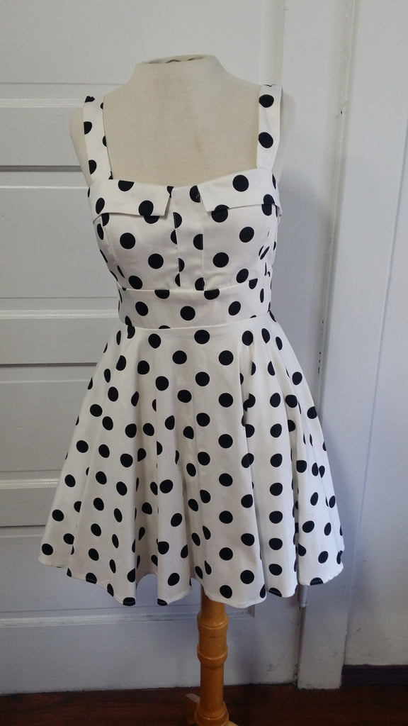 vintage black and white polka dot dress