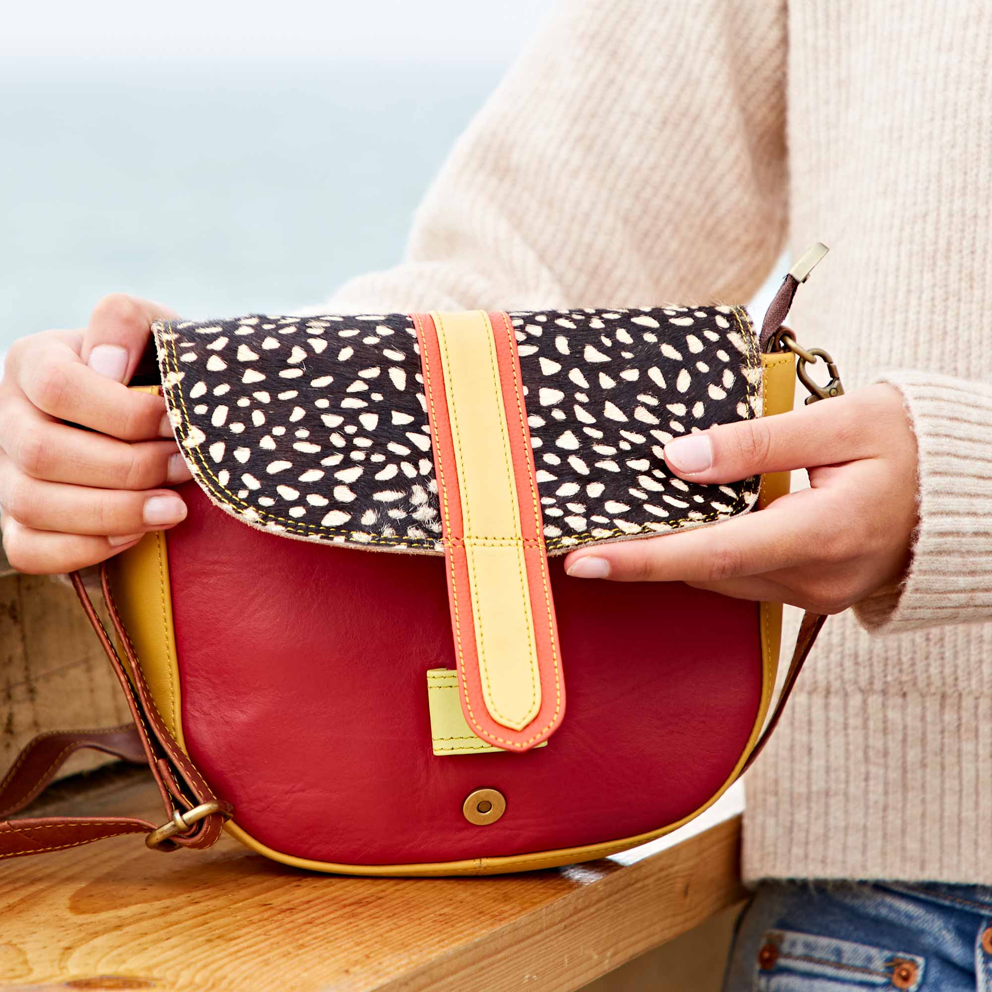 Paper High - Recycled Leather Colour Crossbody Bag