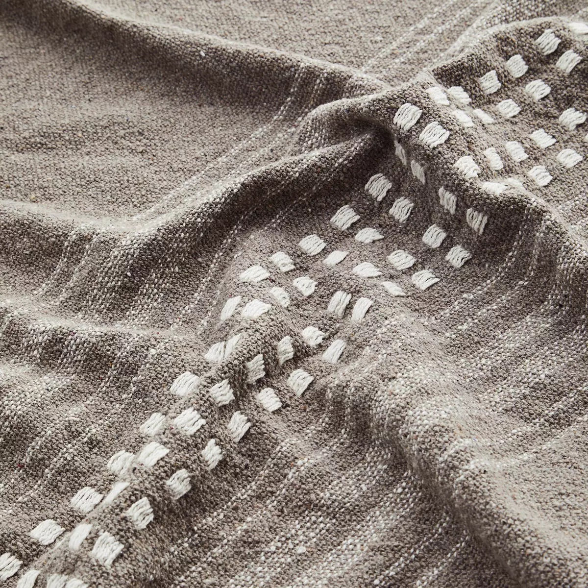 Madam Stoltz Throw - Recycled Cotton in Taupe