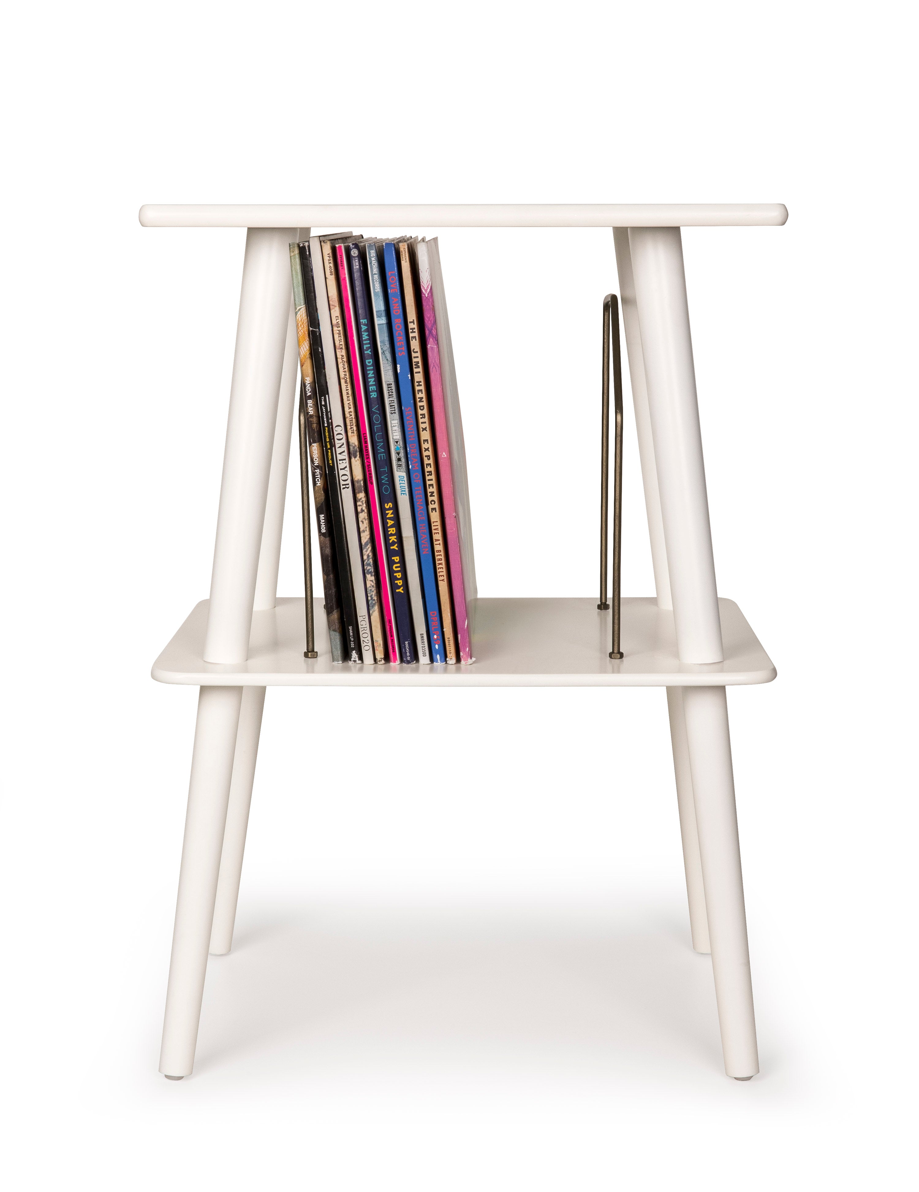 Crosley Manchester Vinyl Record Player Stand Table White Unbound