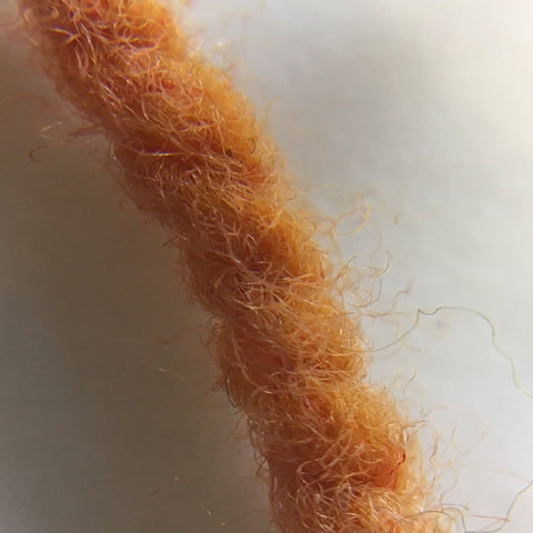 close up showing woolen spun yarn