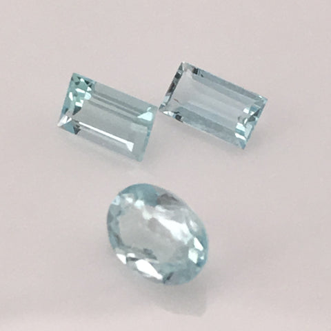 1.7 carat 3-piece Colorado Aquamarine Gemstone Set – Colonial Gems