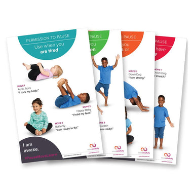 MoveMindfully® Permission To Pause Posters: Early Childhood (Set Of 4)