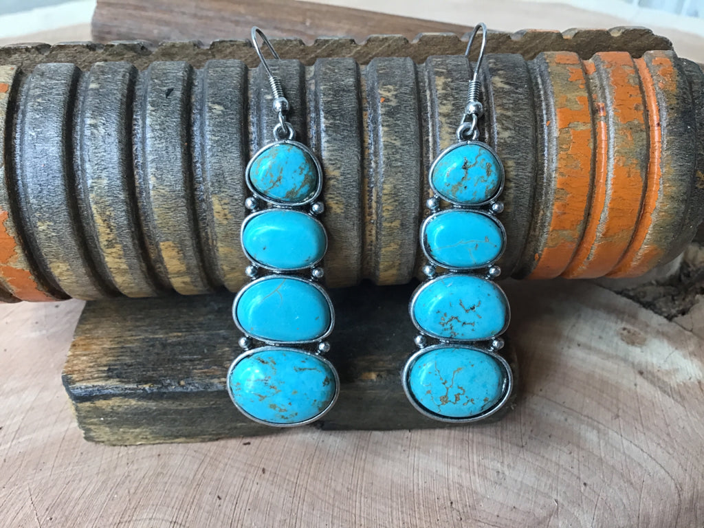 Crystal Charm Turquoise Fishhook Earrings – Seven Songbirds Boutique