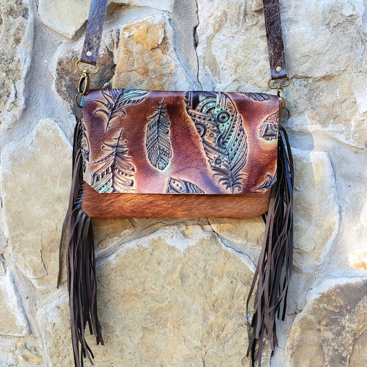 Turquoise Cowhide Beaudin Crossbody –