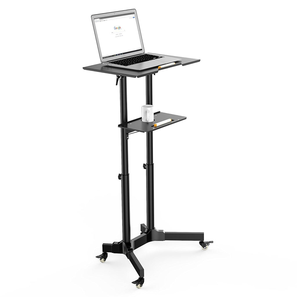 Mobile Laptop Desk Cart Height And Angle Adjustable Ergoshopping