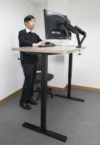 standing desk converter with adjustable keyboard tray