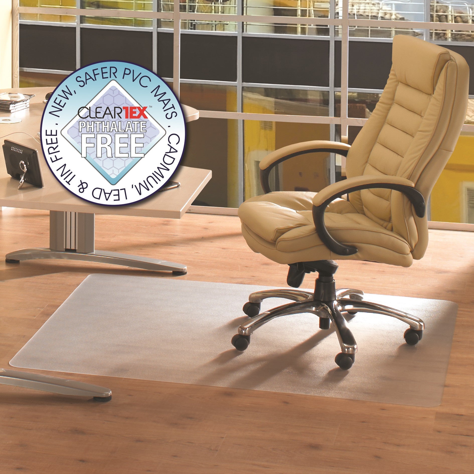36x42 Glass Heavy Duty Chair Mat For Hard Floors & Carpets Rectangular  Clear - Floortex : Target