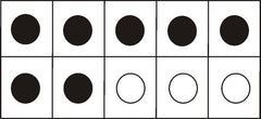 Use tarjetas de puntos de cinco marcos cuando enseñe el sentido numérico