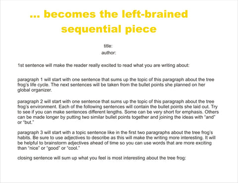 turning right-brained writing into left-brained writing