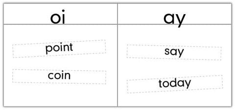 OI & AY Word Sort