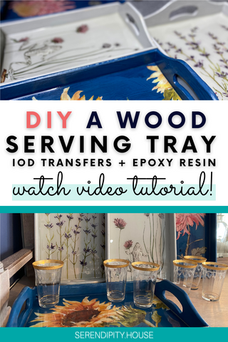 DIY wood serving tray with resin