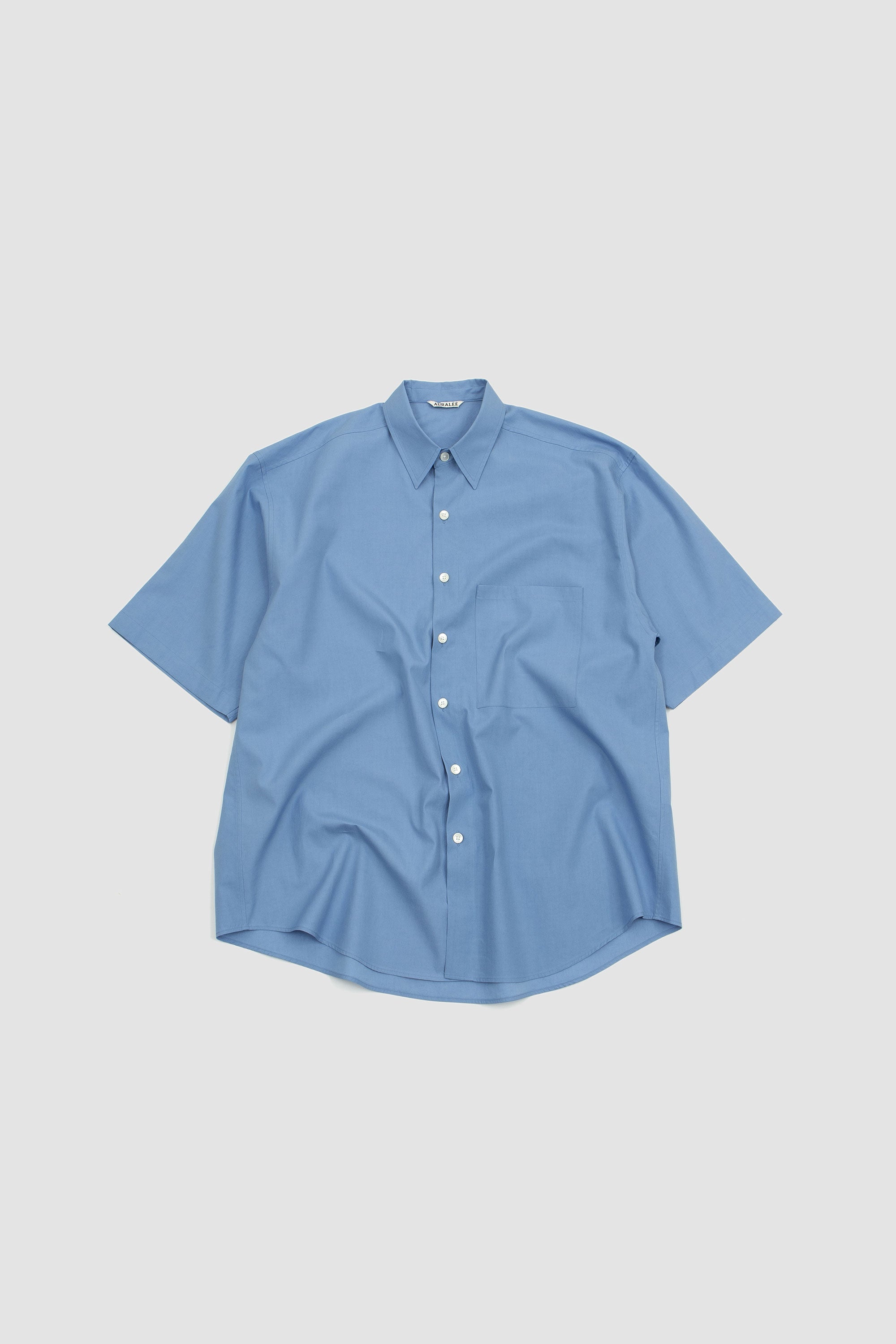 SPORTIVO [Washed finx twill big half sleeve shirt blue]