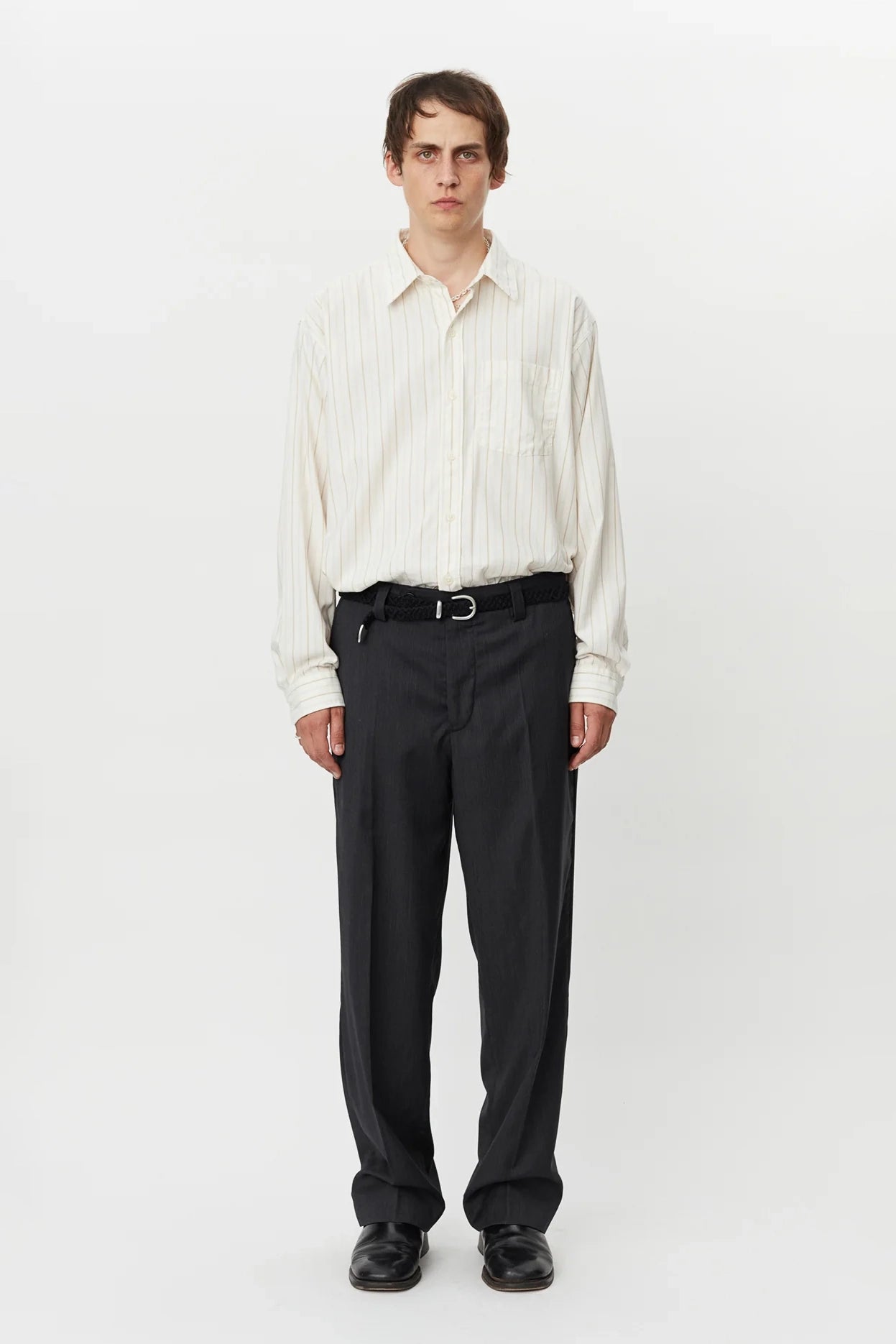 SPORTIVO [Studio trousers anthracite fine stripe]