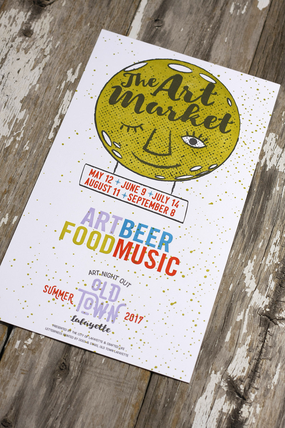 Art Night Out Letterpress Poster Custom Printing Old Town Lafayette