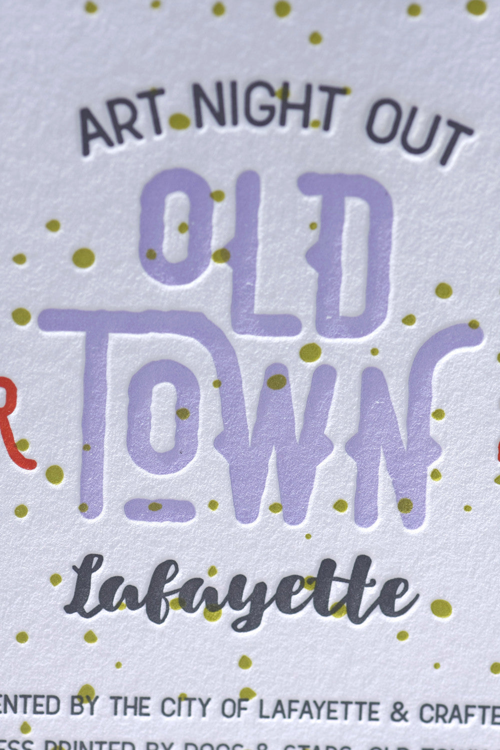 Art Night Out Letterpress Poster Custom Printing Old Town Lafayette