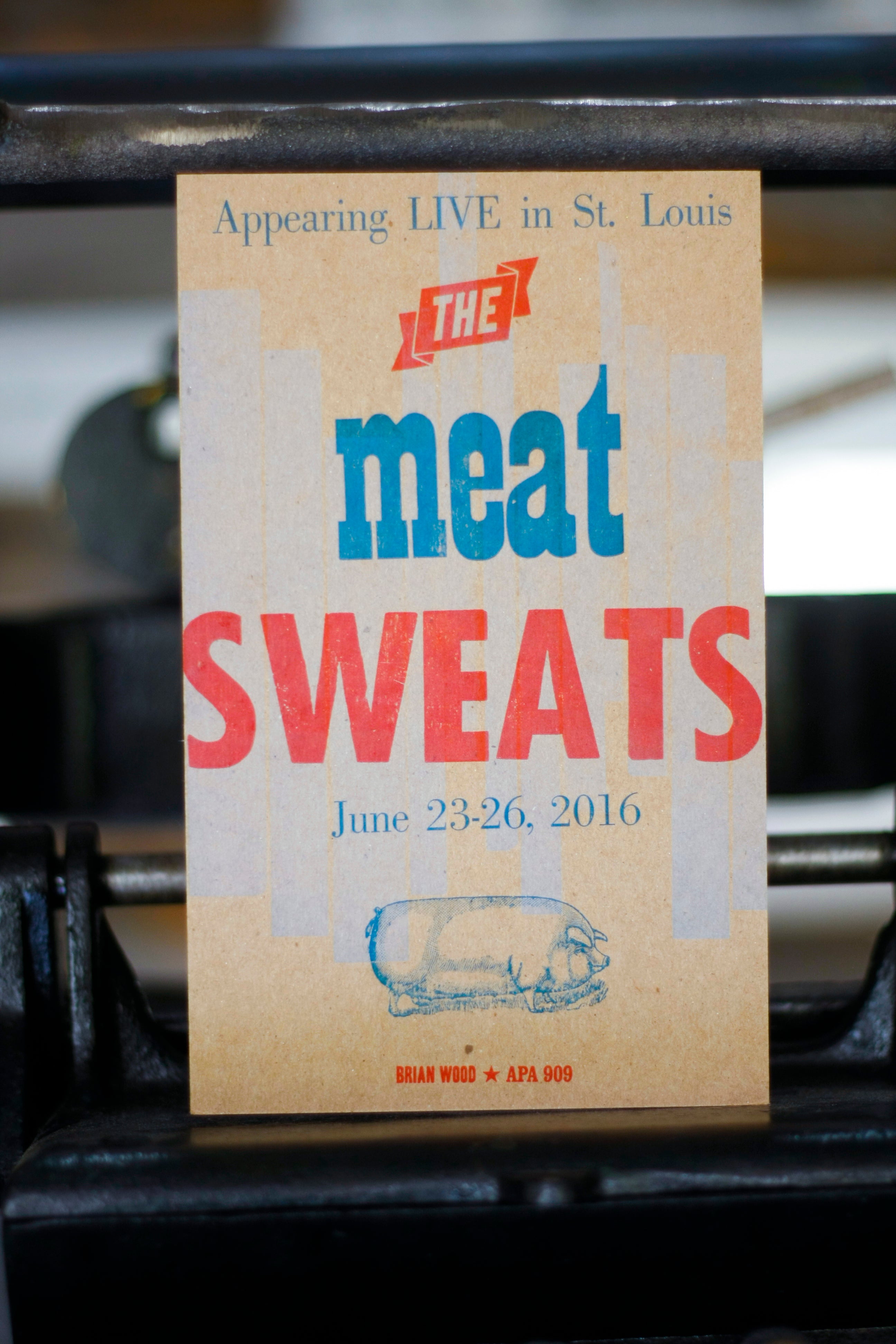 the meat sweats - letterpress print wayzgoose dogs and stars custom printing or printing for the hell of it