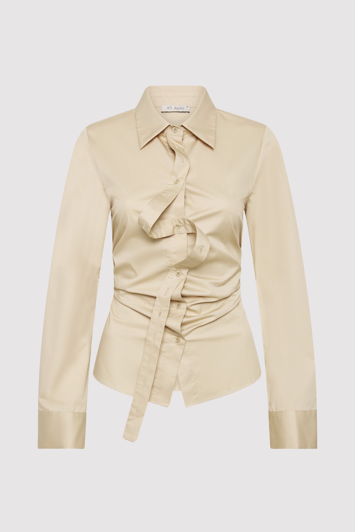 St Agni Deconstructed Button-up Shirt In Champagne