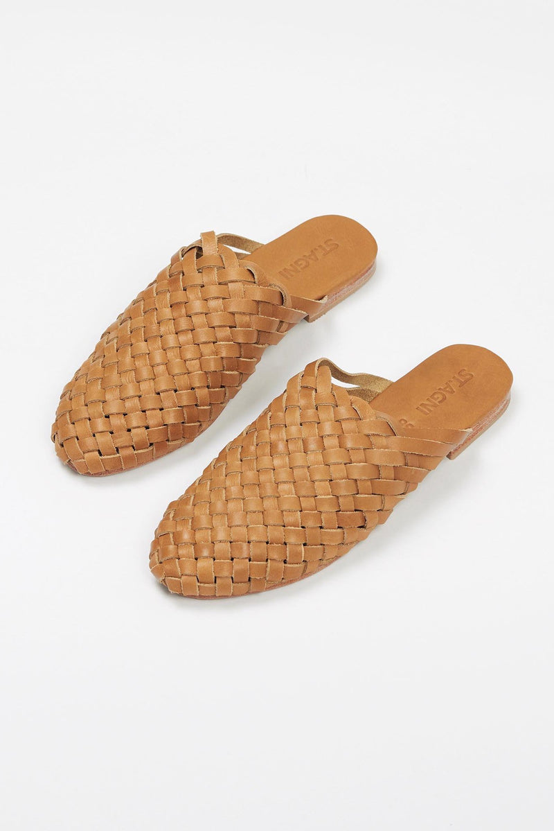 Bunto Woven Loafer - Almond. Hand woven 