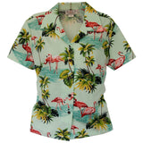 Flamingo Lime Women's Cotton Hawaiian Blouse – PapayaSun