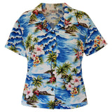 Lagoon Blue Hawaiian Women's Cotton Blouse – PapayaSun