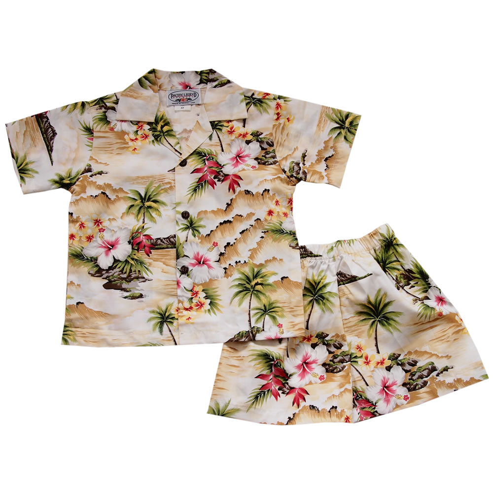 Paradise Hawaiian Boy Shirt & Shorts Set