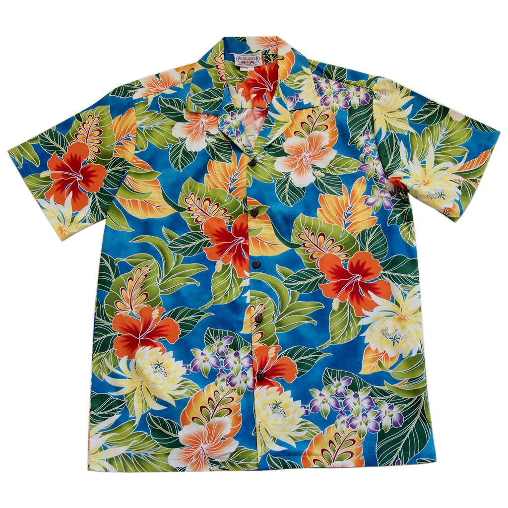 Excite Blue Hawaiian Cotton Aloha Sport Shirt – PapayaSun