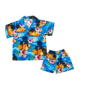 Skyburst Blue Hawaiian Boy Cabana Shirt & Shorts Set – PapayaSun