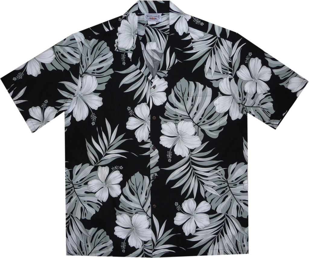 Waikiki Black Hawaiian Cotton Aloha Shirt – PapayaSun