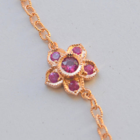 rose gold bracelet with rubies