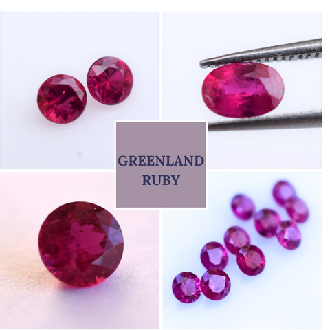 Greenland rubies of different shapes