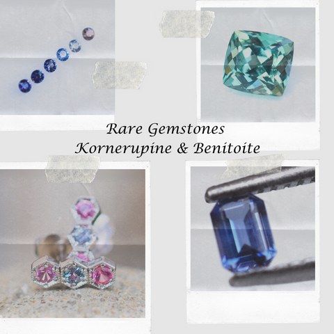 Rare gemstones - kornerupine, benitoite