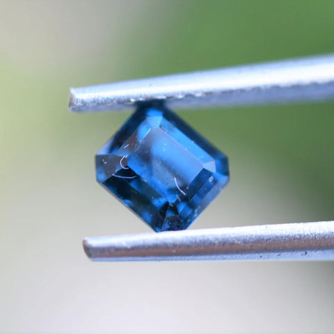 4.8mm Emerald Cut Blue Gahnite Spinel from Nigeria 