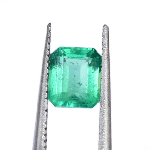 One Carat Light Green Emerald Cut Emerald from Colombia