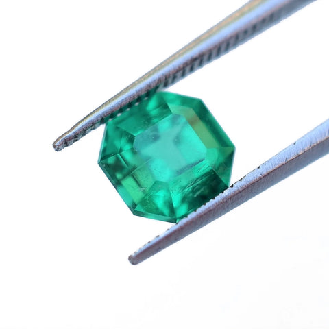 Neon Green  1.84 cts Emerald Cut Emerald from Colombia