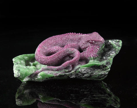 An example of ruby in zoisite carving