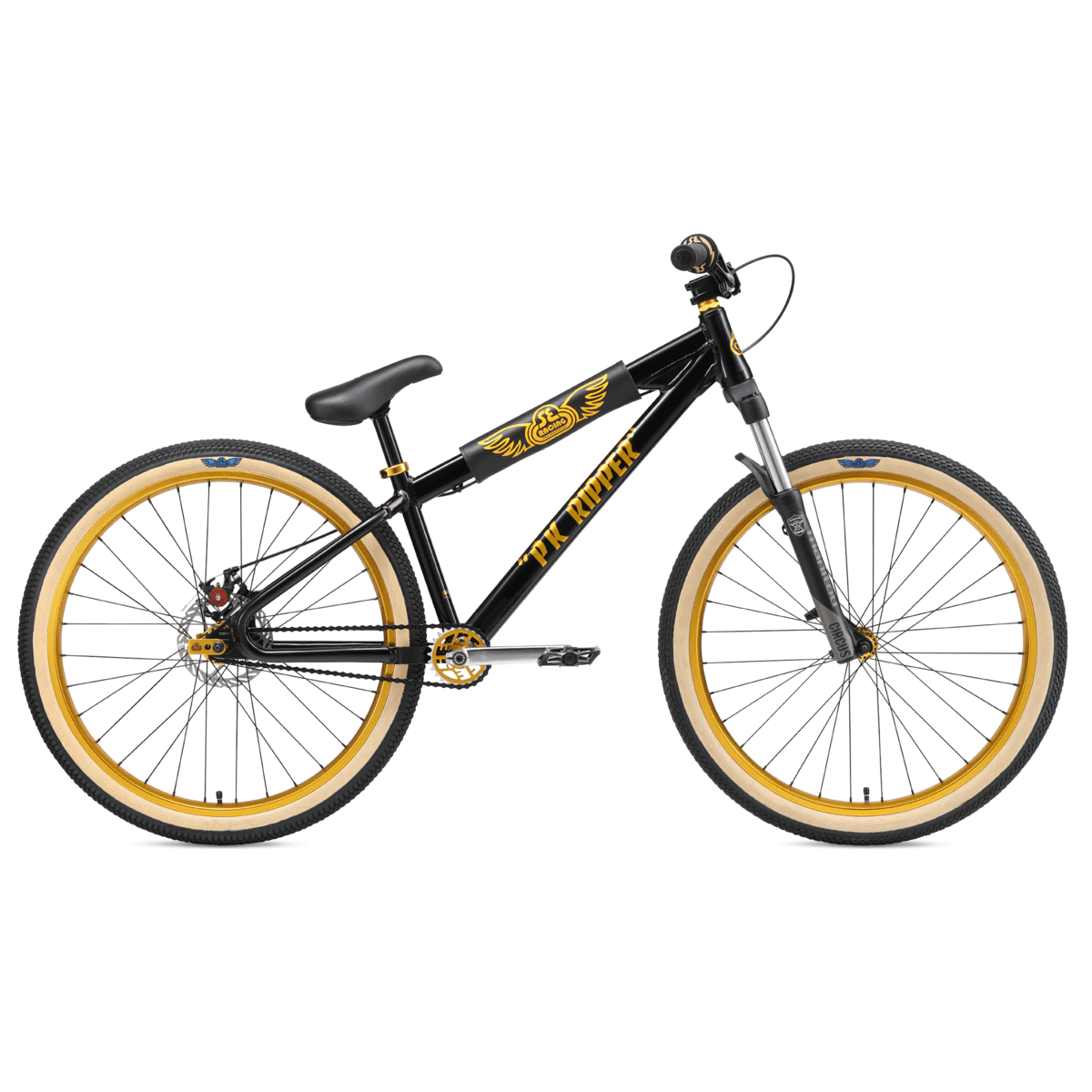 gold and black bike