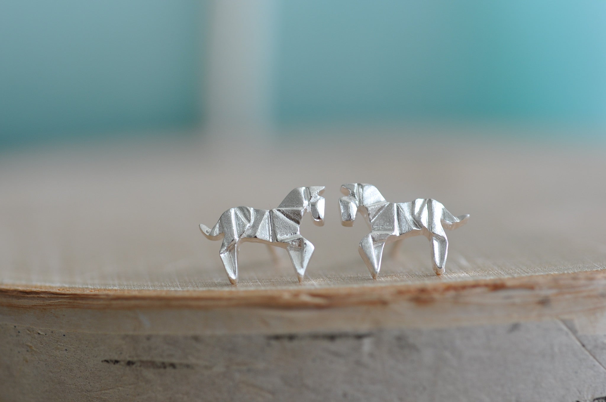 Origami Horse Stud Earrings