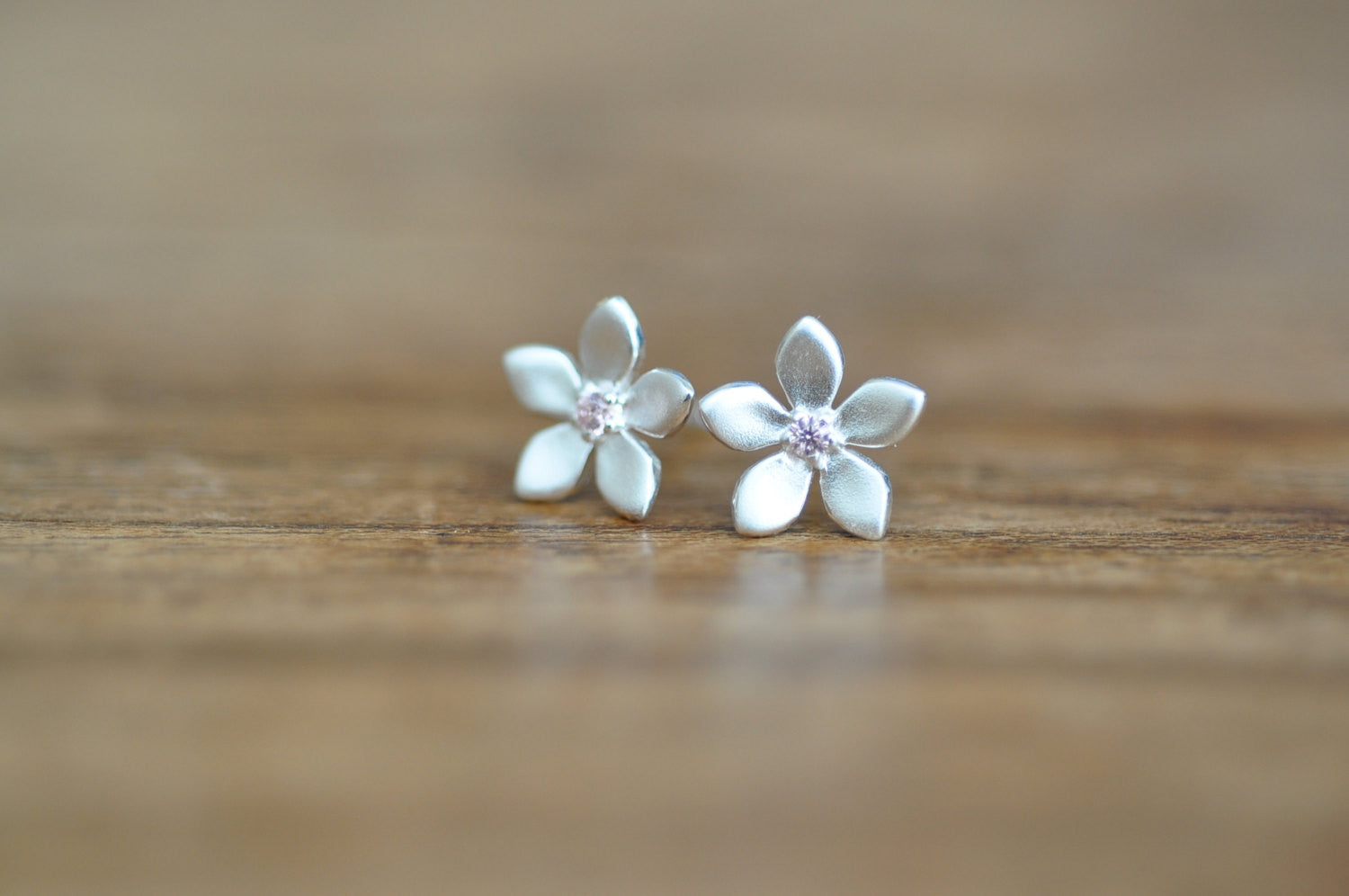 Pink Center Flower Earrings - Jamber Jewels