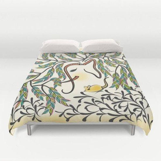 Elephant In Jungle Color Duvet Cover