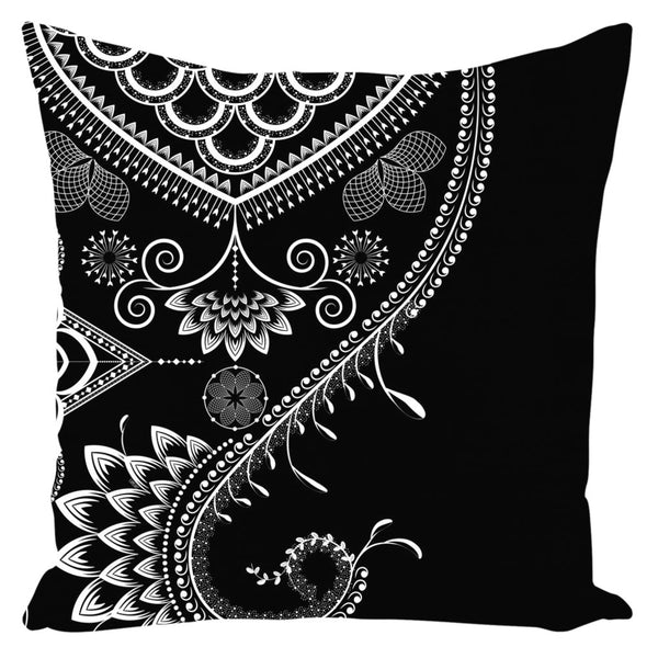 Boho Floral Ornate from my15bohemianart Collection Throw Pillow-famenxt