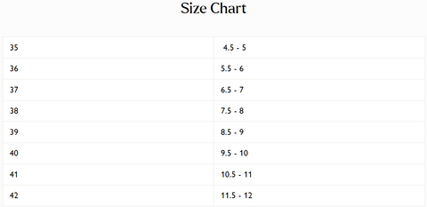 La Plume Size Chart