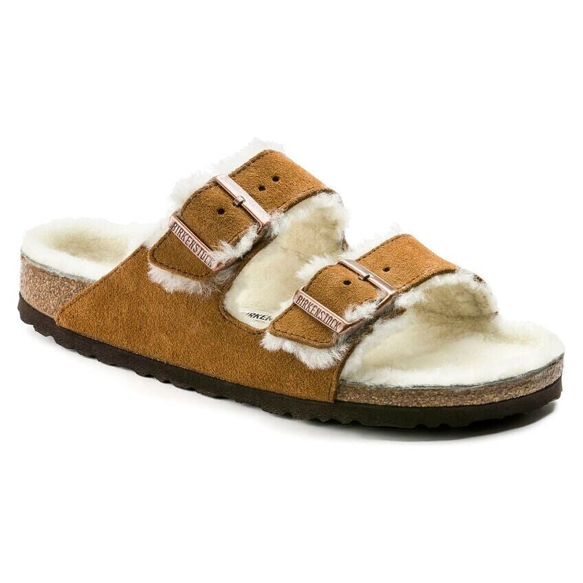 Arizona Shearling Suede Leather - Mink Birkenstock