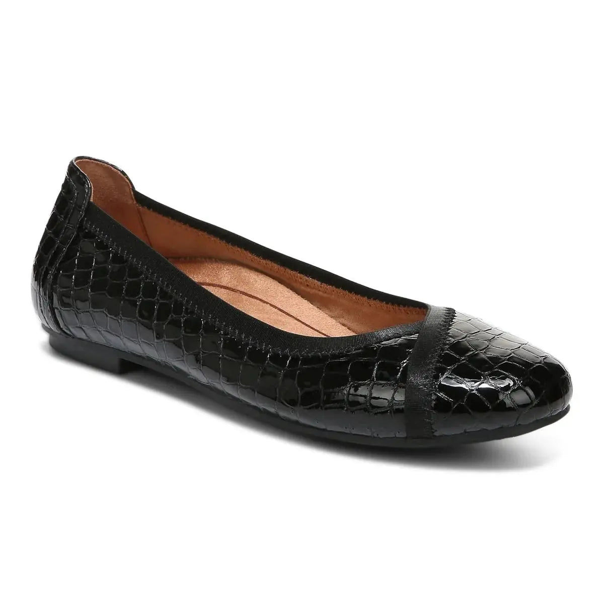 Caroll Ballet Flat - Black Croc Vionic