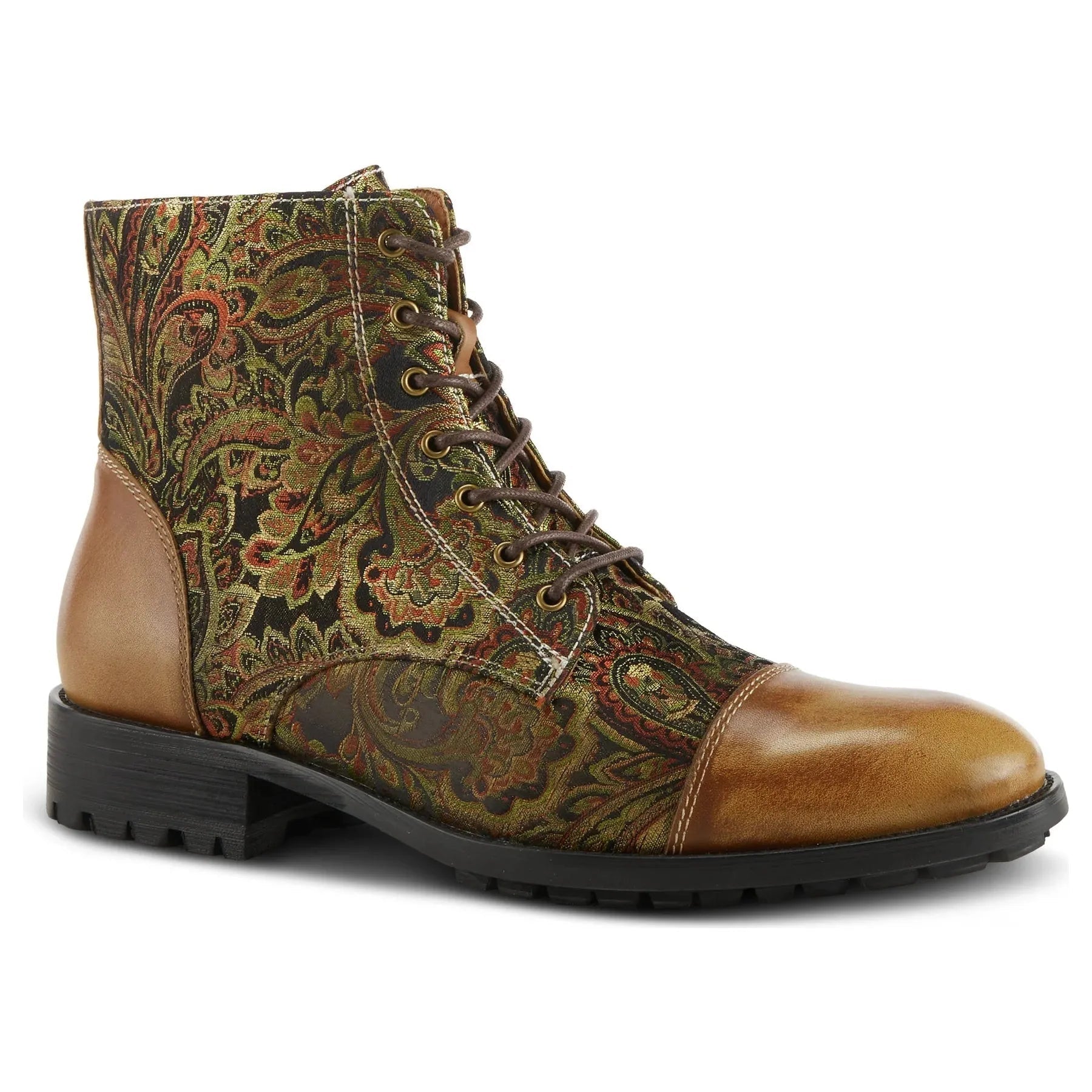 L'Artiste Men Berger Bootie - Tan Multi Leather Combo Spring Step