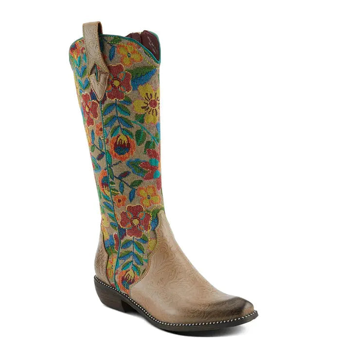 L'ARTISTE RODEOQUEEN BOOTS - TAUPE MULTI LEATHER COMBO Spring Step