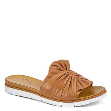 Lavona Slide Sandals - Camel Leather Spring Step