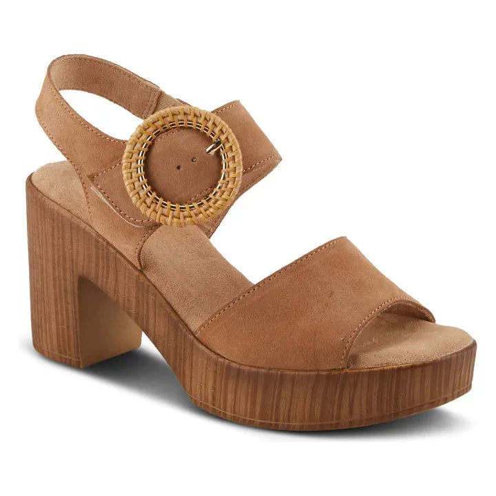 Spring Step Gamona Sandals - Tan Suede Spring Step