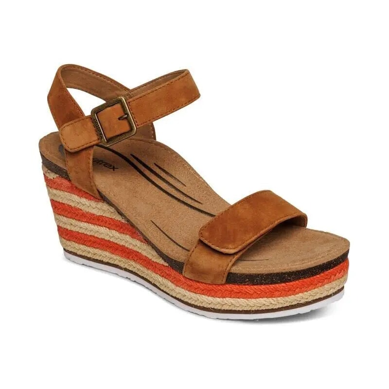 Sydney Espadrille Wedge - Cognac Aetrex