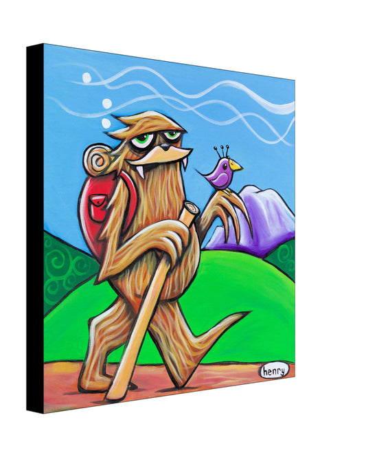 Sasquatch & Space Needle Canvas Giclee Print